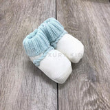 Calzino Scarpetta In Filo Di Scozia Bianco E Azzurro Neonato ROMBOLI ES51 - ROMBOLI - LuxuryKids