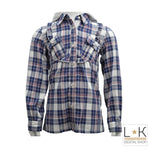 Camicia a Quadretti con Cappuccio Blu-Bianco-Rosa Bambina Sarabanda F470 - SARABANDA - LuxuryKids