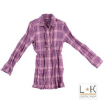 Camicia a Quadretti Viola Bambina Sarabanda F472 - SARABANDA - LuxuryKids