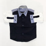 Camicia a Tinta Unita con Collo a Righe Bambino Brian Rush GRANDMULTICOLOR - BRIAN RUSH - LuxuryKids