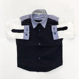 Camicia a Tinta Unita con Collo a Righe Neonato Brian Rush GRANDMULTICOLOR - BRIAN RUSH - LuxuryKids