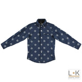 Camicia Blu con stampa Bambino Sarabanda S315 - SARABANDA - LuxuryKids