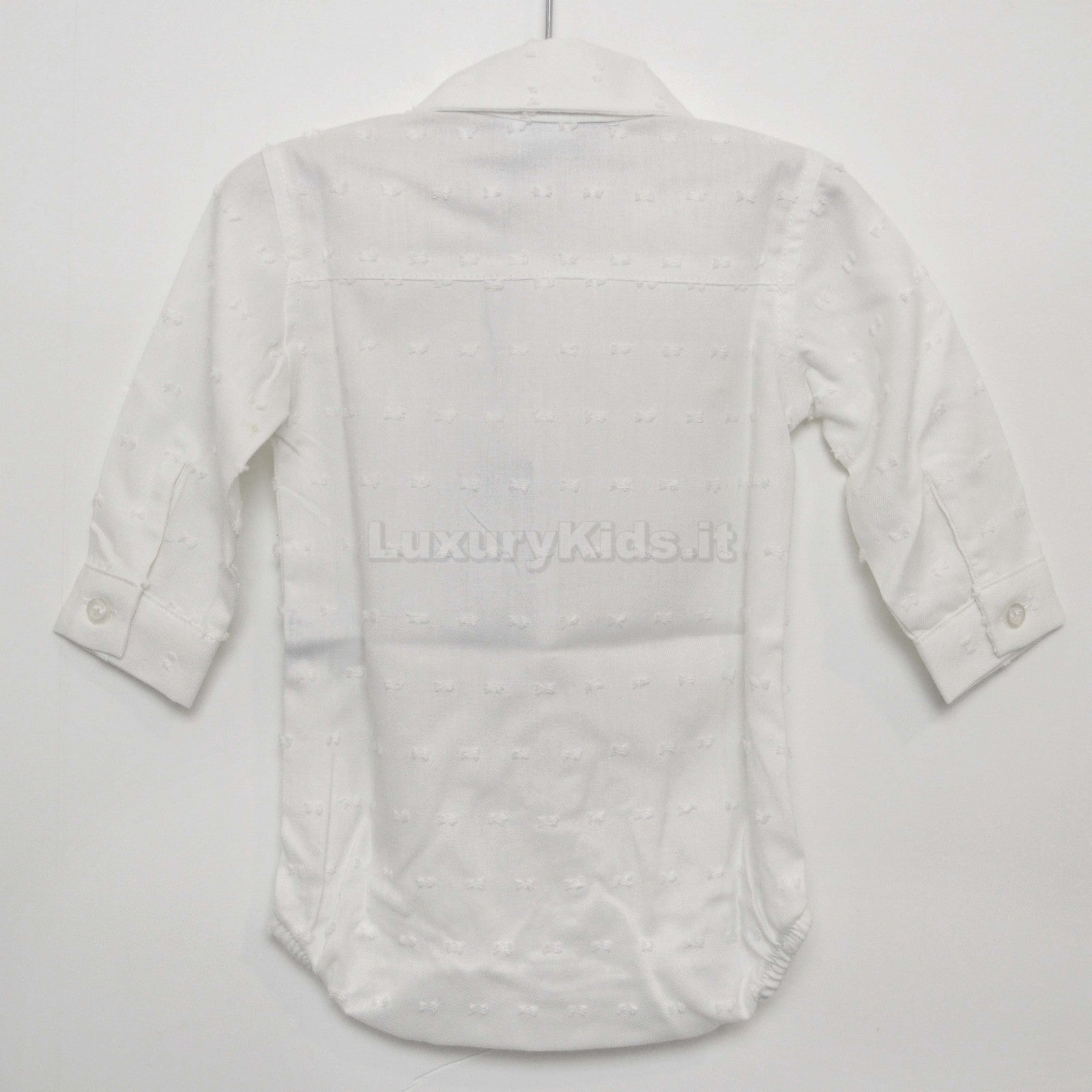 Camicia Body in Caldo Cotone Bianco con Micro Ricami Per Neonato Manuell & Frank MF3020I - MANUELL&FRANK - LuxuryKids