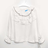 Camicia con rouches Elegante chic Moda Bambina Bianco latte TARTALETA  A3939 - TARTALETA - LuxuryKids