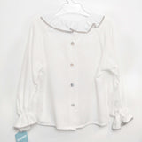 Camicia con rouches Elegante chic Moda Bambina Bianco latte TARTALETA  A3939 - TARTALETA - LuxuryKids