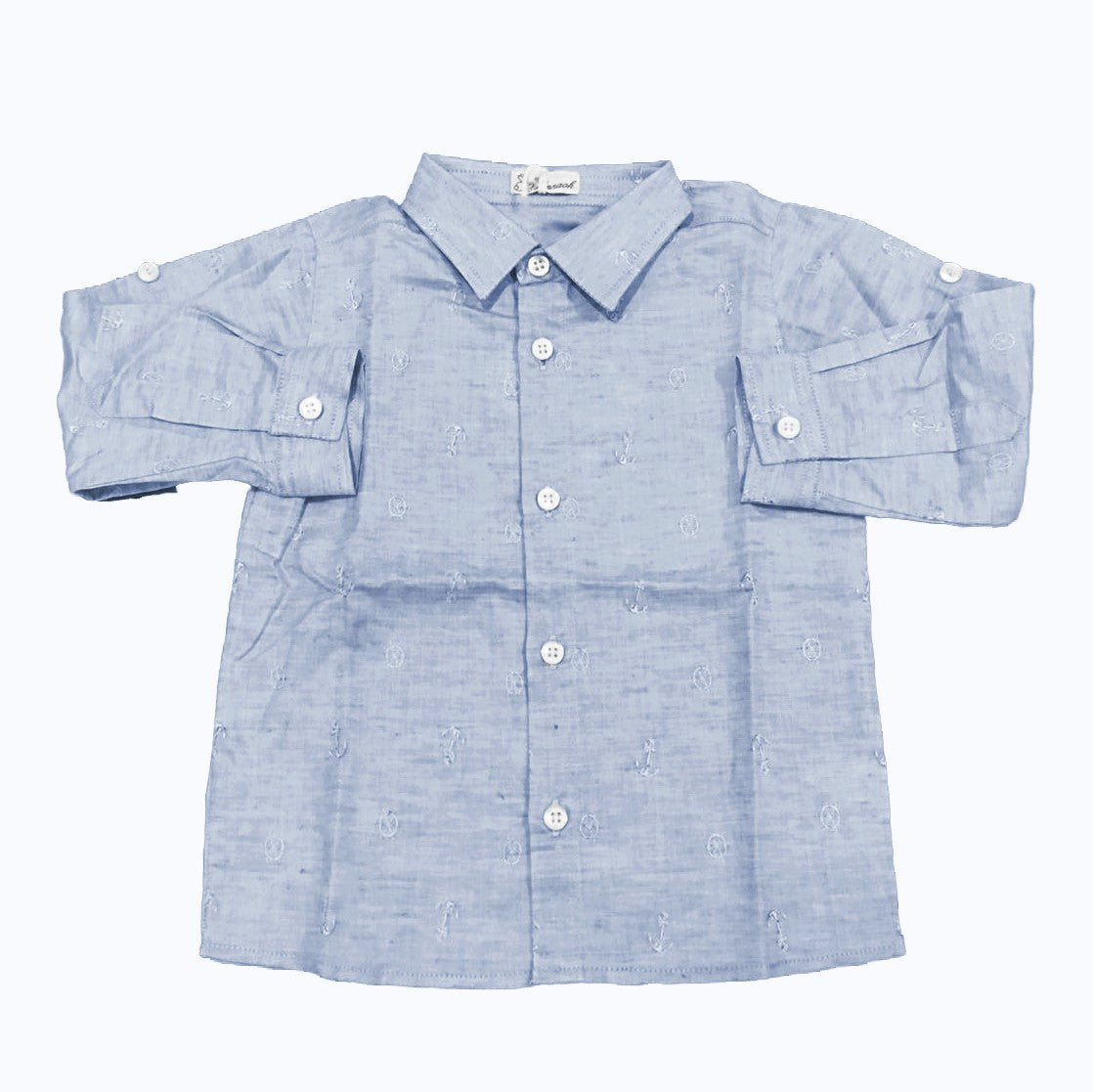 Camicia con stampa Neonato Celeste Ninnaoh E17289 - NINNAOH - LuxuryKids