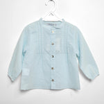 Camicia Elegante Collo Coreano Celeste Per Neonato Paloma de la O EI8CM1 - PALOMA DE LA O - LuxuryKids