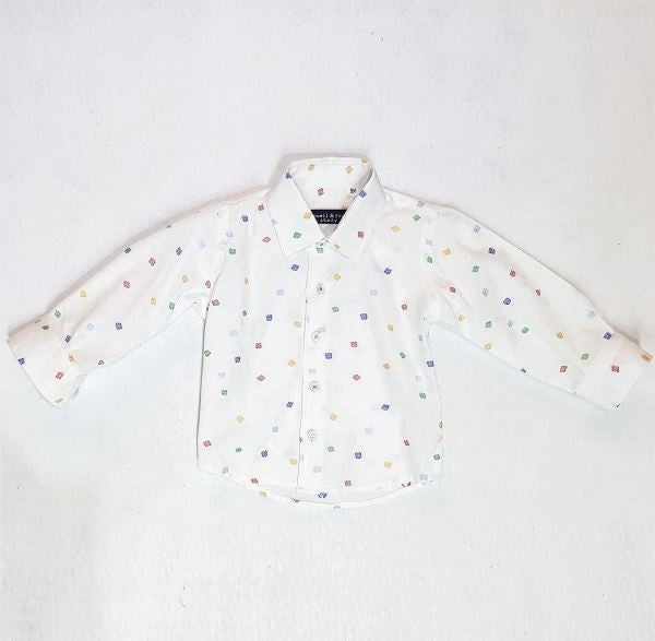 Camicia In Cotone Bianca Fantasia Multicolour Bambino Manuell & Frank MF3109B - MANUELL&FRANK - LuxuryKids