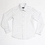 Camicia In Cotone Bianca Fantasia Plumetis Azzurra Neonato Manuell & Frank MF3104NR - MANUELL&FRANK - LuxuryKids