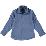 Camicia In Misto Lino Blu Royal Bambino MANUELL&FRANK MF3165B - MANUELL&FRANK - LuxuryKids