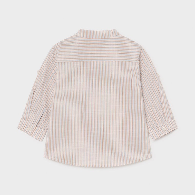 Camicia Lino Collo Alla Coreana Righe Neonato Mayoral 1118 - MAYORAL - LuxuryKids