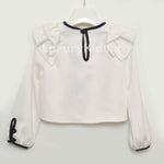 Camicia manica lunga  e ruches Elegante Moda Bambina LOREDANA 7168 - LOLO' - LuxuryKids