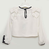 Camicia manica lunga  e ruches Elegante Moda Bambina LOREDANA 7168 - LOLO' - LuxuryKids