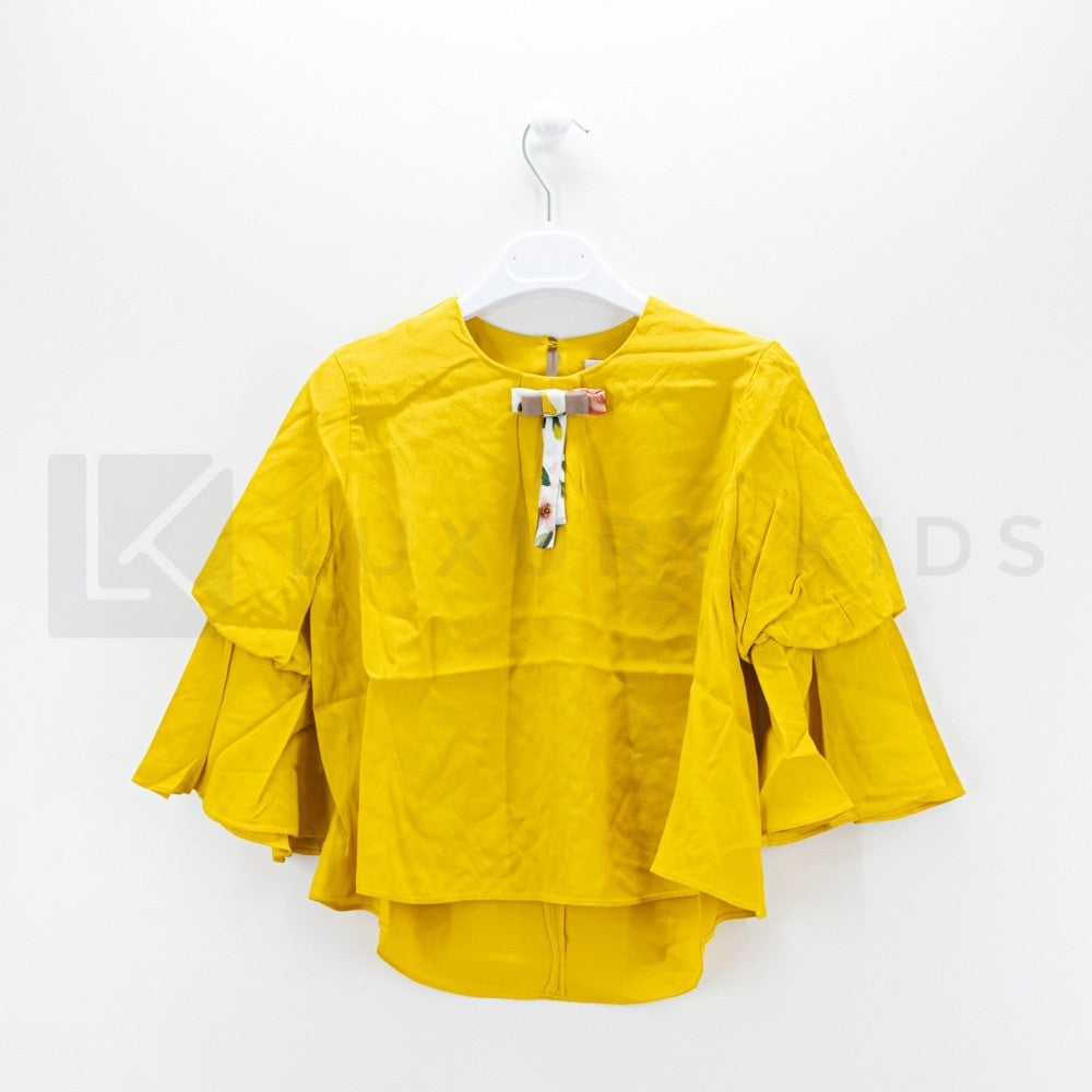 Camicia Svasata Senape Bambina BL03416 - LIALEA - LuxuryKids
