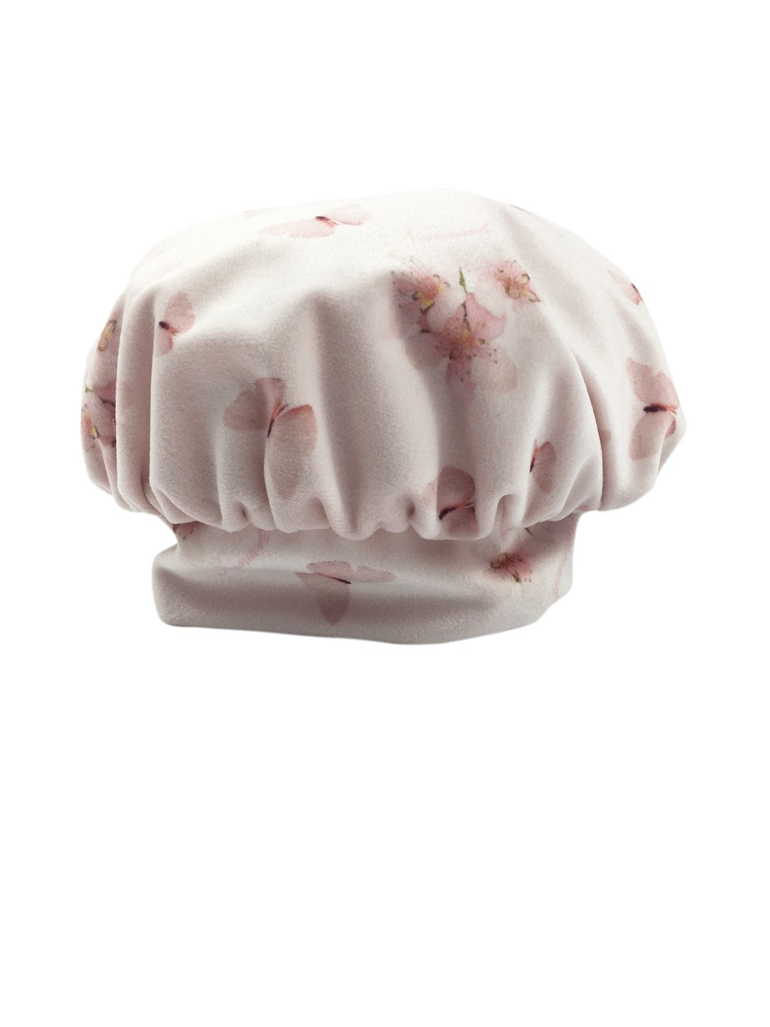Cappello Basco In Velluto Rosa Stampa Farfalle Neonata NINNAOH I2045 - NINNAOH - LuxuryKids
