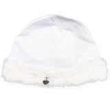Cappello Caldo Cotone Con Bordo in Ecopelliccia Panna Neonata ONELOVE C05 - ONE LOVE - LuxuryKids
