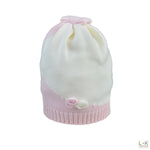 Cappello In Lana Rosa E Panna Neonata Primodi' Bebe' 202.9 - PRIMODI' BEBE' - LuxuryKids