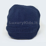 Cappello in Misto Lana Blu Neonato A&J 271BL - A&J - LuxuryKids