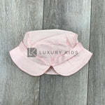 Cappello Modello Pescatore In Rasatello Di Cotone Rosa Neonata NNINNAOH E1514R - NINNAOH - LuxuryKids