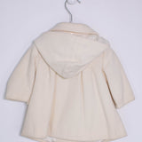 Cappotto in Panno con Cappuccio Panna Neonata Minibanda F693 - MINIBANDA - LuxuryKids