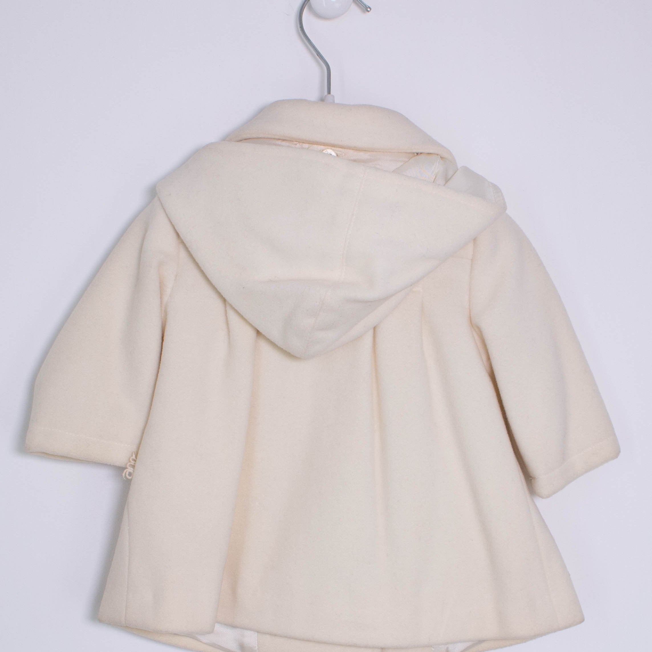 Cappotto in Panno con Cappuccio Panna Neonata Minibanda F693 - MINIBANDA - LuxuryKids