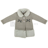 Cappotto Svasato In Misto Lana Con Bordi In Ecopelliccia Grigio Bambina Dr Kid 375 - DR.KID - LuxuryKids