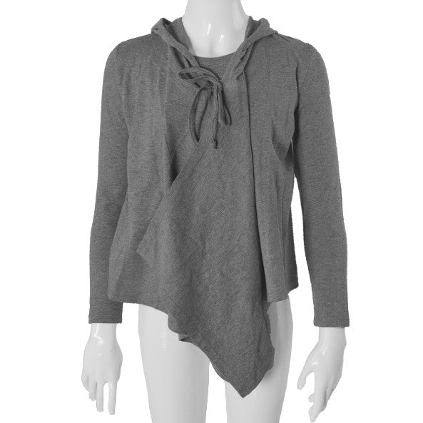 Cardigan Aperto con Cappuccio In Caldo Cotone Grigio Bambina Take Two MO2616 - TAKE TWO - LuxuryKids
