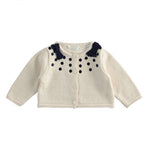 Cardigan con Pois Ricamati In Misto Lana Neonata MINIBANDA 1714 - MINIBANDA - LuxuryKids