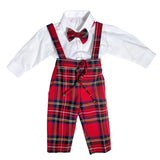 CompletoConPantaloneConBretelleCamiciaEPapillonScozzeseNeonatoISABELC298NLuxurykids