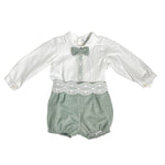 CompletoEleganteInCaldoCotoneNeonatoPONTOPORPONTO5876VerdeLuxurykids