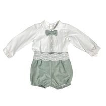 CompletoEleganteInCaldoCotoneNeonatoPONTOPORPONTO5876VerdeLuxurykids