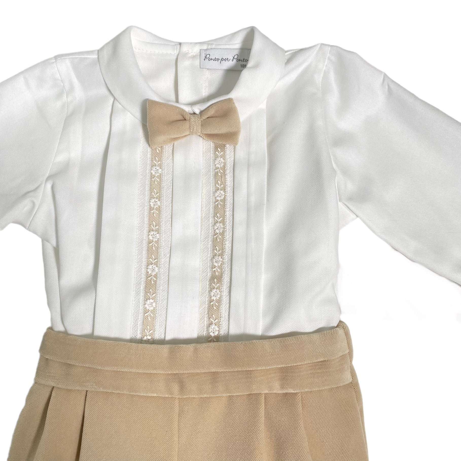 Completo Elegante In Velluto Neonato PONTO POR PONTO 5872 - PONTO POR PONTO - LuxuryKids