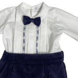 Completo Elegante In Velluto Neonato PONTO POR PONTO 5872 - PONTO POR PONTO - LuxuryKids