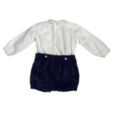 Completo Elegante In Velluto Neonato PONTO POR PONTO 5872 - PONTO POR PONTO - LuxuryKids