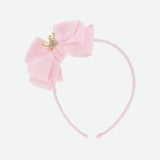 Headband With Bow In Gros Grain With Little Girl Crown ANGEL'S FACE ABAND