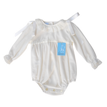 Pagliaccetto Intero Elegante Cerimonia in Caldo cotone Panna Neonato/a  GRANLEI 2196 - GRANLEI - LuxuryKids
