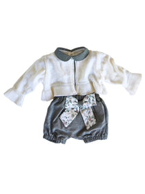 Pagliaccetto In Caldo Cotone Con Cardigan Neonata LA SARTORIA DEI PICCOLI LPB201 - LA SARTORIA DEI PICCOLI - LuxuryKids