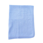 Copertina In 100% Lana Con Trecce Azzurra Neonato CREAZIONI LUANA 7030 - CREAZIONI LUANA - LuxuryKids