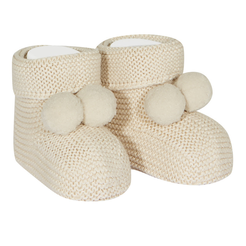 Babbucce In Caldo Cotone Punto Legaccio Con Pompon Neonato/a CONDOR 2916 - Condor - LuxuryKids