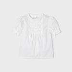 Blusa Manica Corta In Popeline Bambina MAYORAL 3138 - MAYORAL - Luxury Kids
