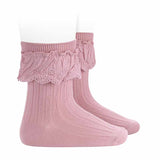 Calze Corte A Coste Con Batista Ricamato Bambina CONDOR 2486