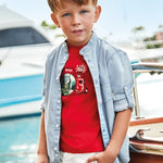 Camicia Con Colletto Coreano In cotone Sostenibile Bambino MAYORAL 3166 - MAYORAL - Luxury Kids