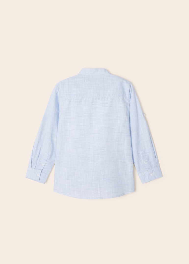 Camicia manica Lunga Con Colletto Coreano In Cotone Bambino MAYORAL 3168 - MAYORAL - Luxury Kids