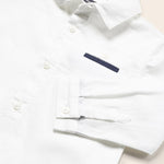 Camicia Manica Lunga Con Papillon In Cotone Neonato MAYORAL 1115 - MAYORAL - Luxury Kids