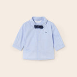 Camicia Manica Lunga In Cotone Con Papillon Neonato MAYORAL 1190 - MAYORAL - Luxury Kids