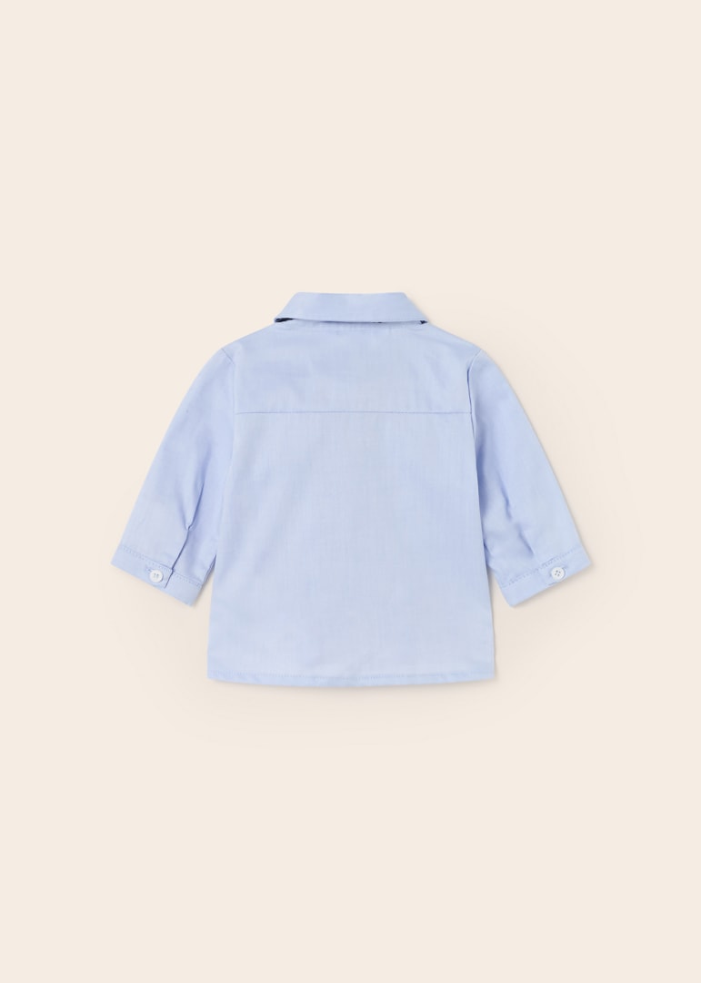 Camicia Manica Lunga In Cotone Con Papillon Neonato MAYORAL 1190 - MAYORAL - Luxury Kids