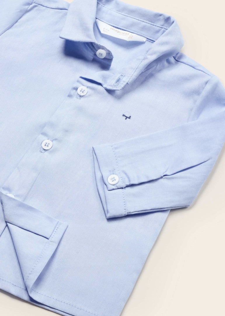 Camicia Manica Lunga In Cotone Con Papillon Neonato MAYORAL 1190 - MAYORAL - Luxury Kids