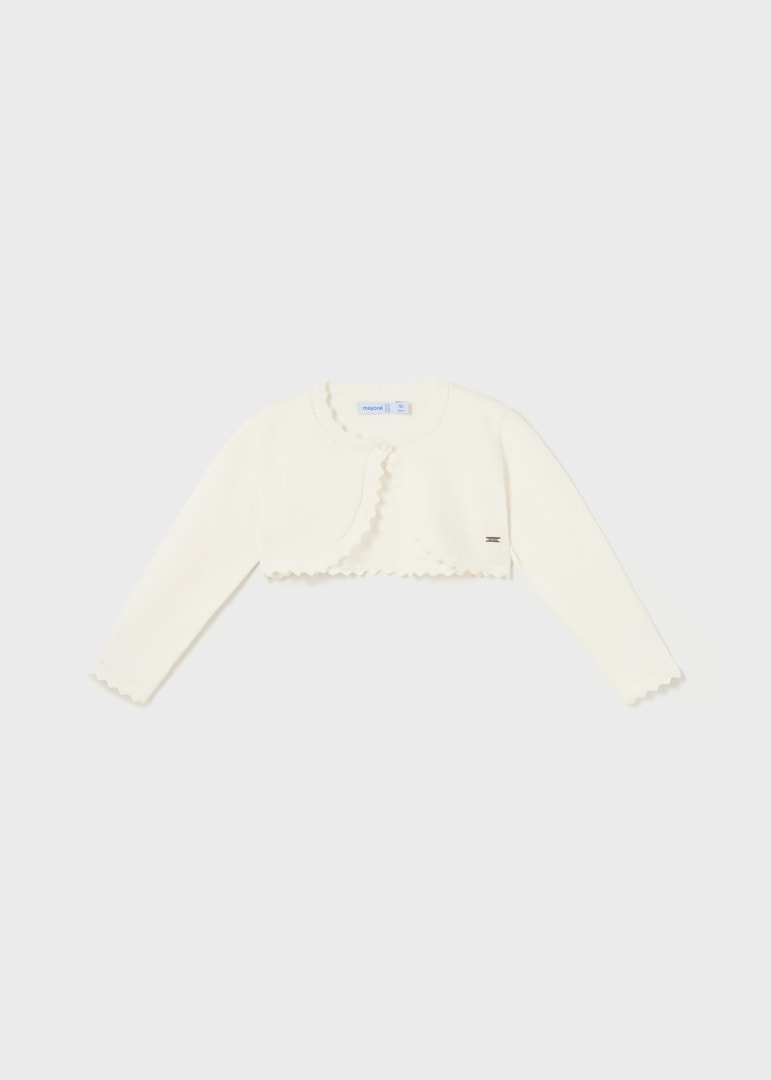 Cardigan Modello Bolerino Tricot In Cotone Sostenibile Neonata MAYORAL 306 - MAYORAL - Luxury Kids