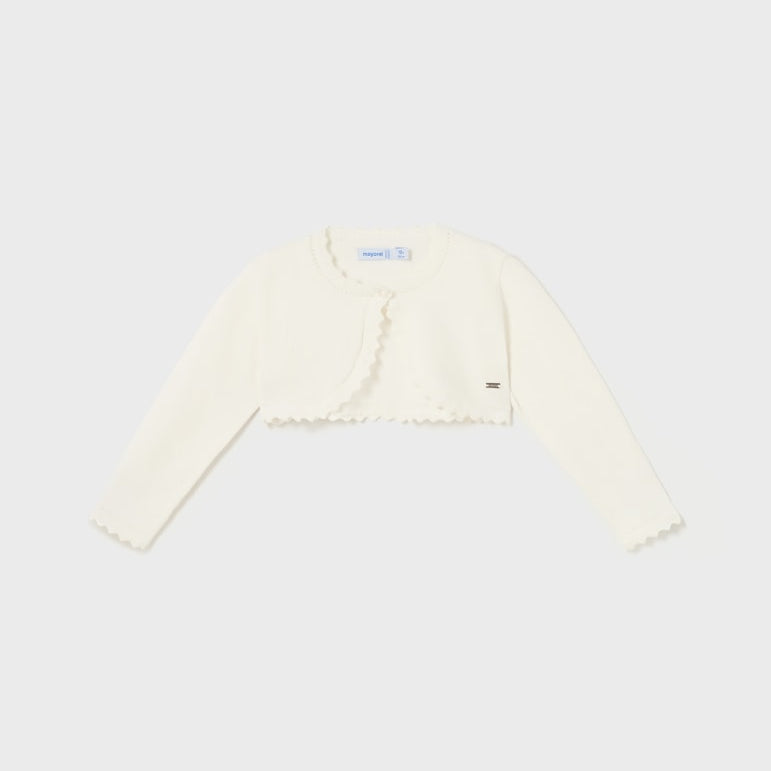 Cardigan Modello Bolerino Tricot In Cotone Sostenibile Neonata MAYORAL 306 - MAYORAL - Luxury Kids