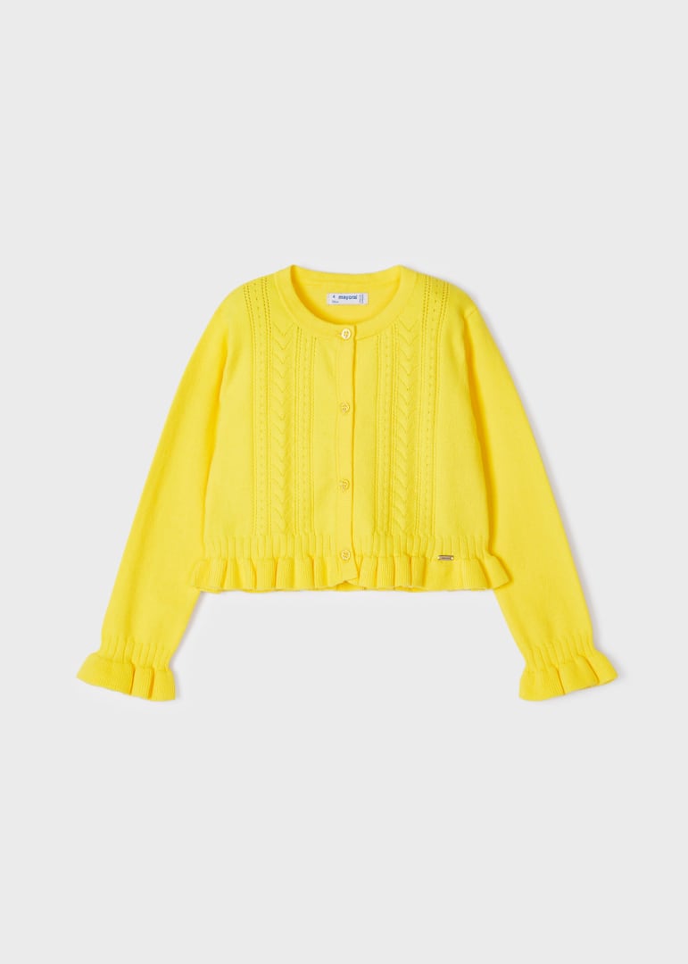 Cardigan Tricot Traforato In Cotone Sostenibile Bambina MAYORAL 3345 - MAYORAL - Luxury Kids